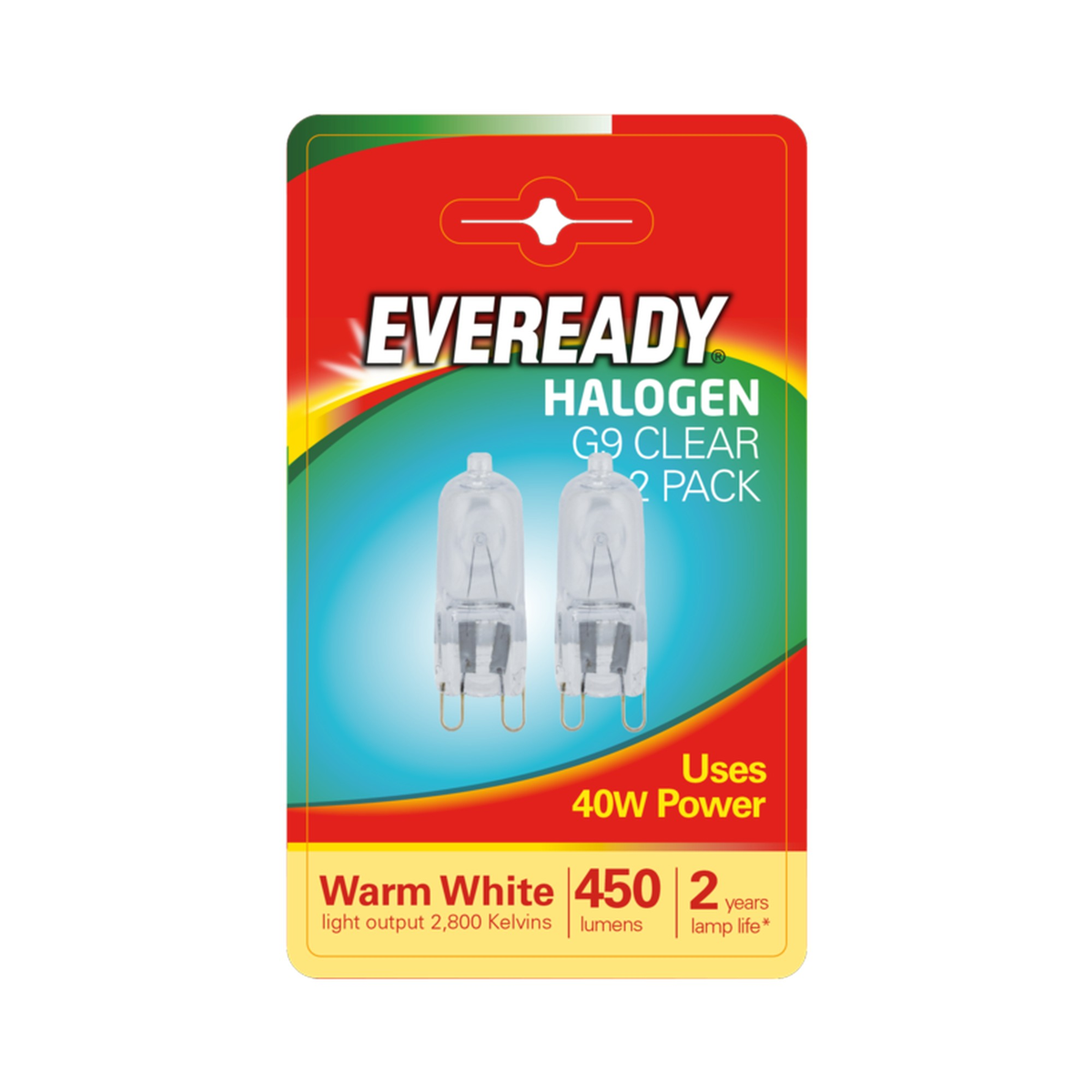 Eveready G9 clear halogen capsule 40W