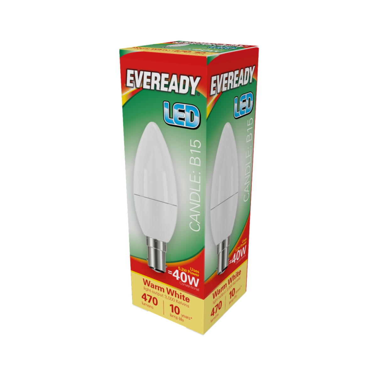 Eveready B15 LED candle bulb warm white