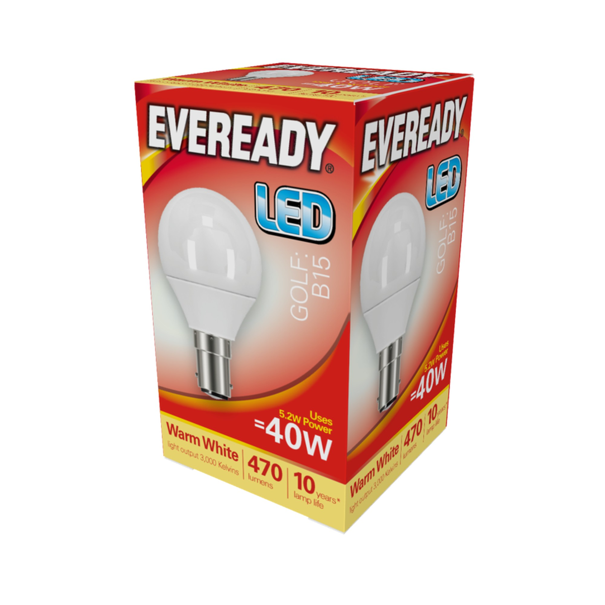 Eveready LED golf ball bulb 3000K B15