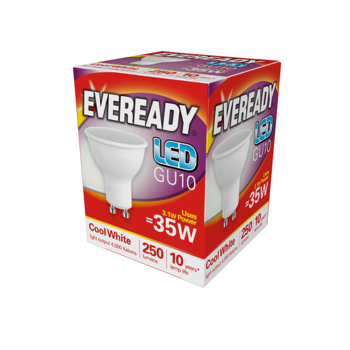 Eveready LED GU10 spotlight bulb 4000K