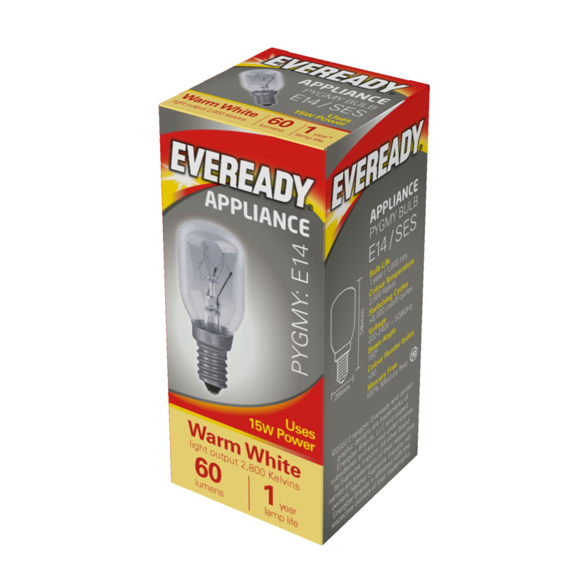 Eveready Pygmy 15W SES clear lamps, pack of 10