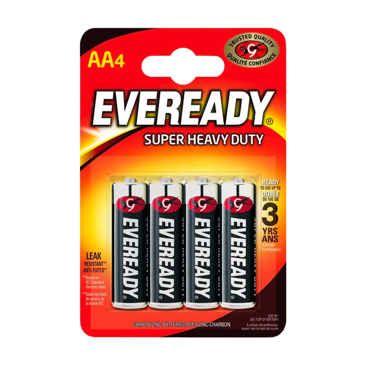 Eveready Super Heavy Duty AA batteries, pack of 4