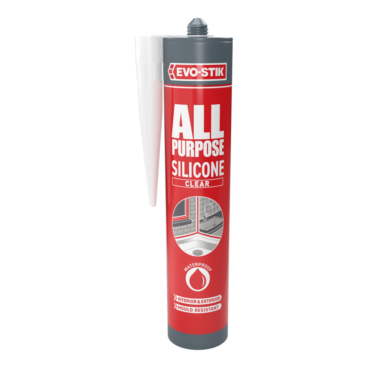 Evo-Stik all purpose flexible clear silicone sealant