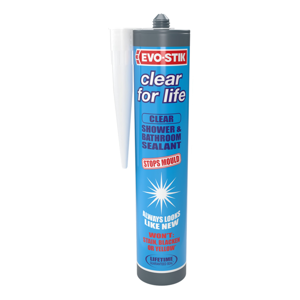 Evo-Stik Clear for Life kitchen and bathroom sealant cartridge