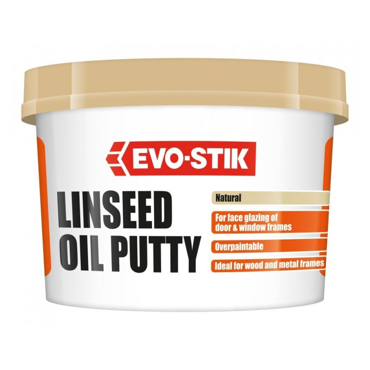 Evo-Stik multi-purpose linseed oil putty 1kg in Natural
