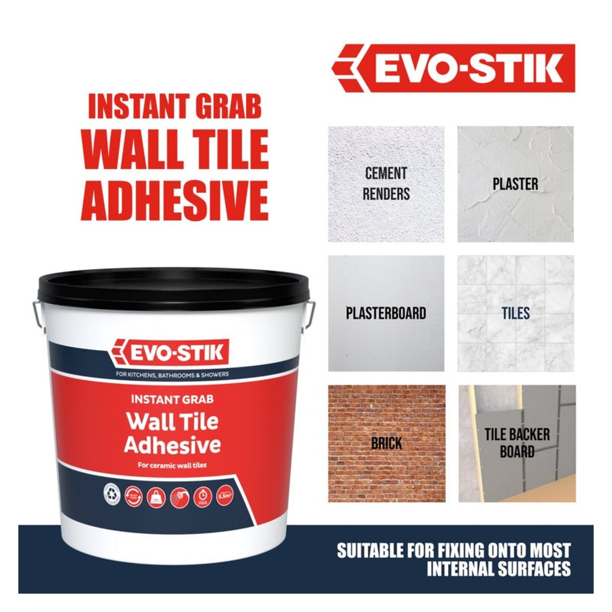 Evo-Stik non slip tile adhesive 5L, view 2