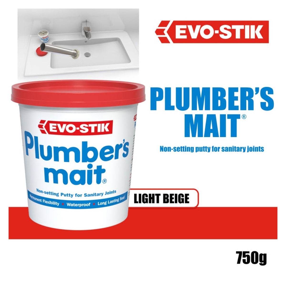 Evo-Stik Plumber's Mait 750g tub, view 2