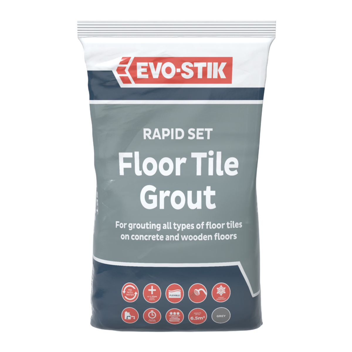 Evo-Stik Rapid Set Floor Tile Grout 5kg in Grey