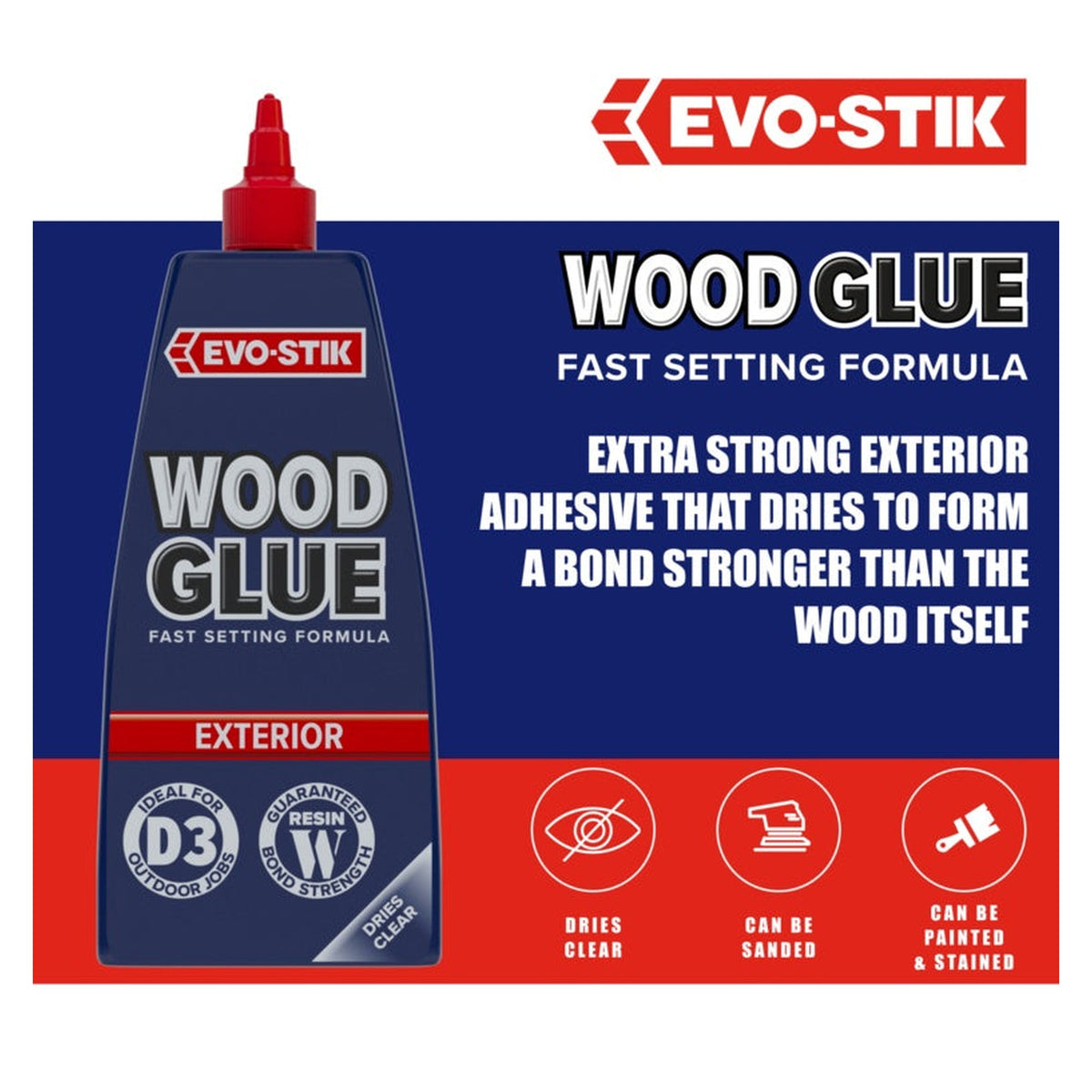 Evo-Stik Resin W weatherproof wood adhesive 500ml bottle, view 5