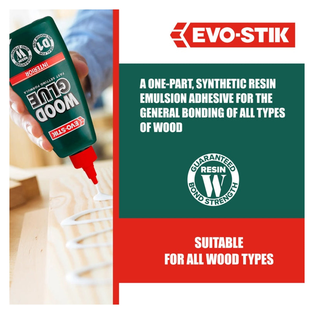 Evo-Stik Resin W interior wood adhesive 1L, view 2