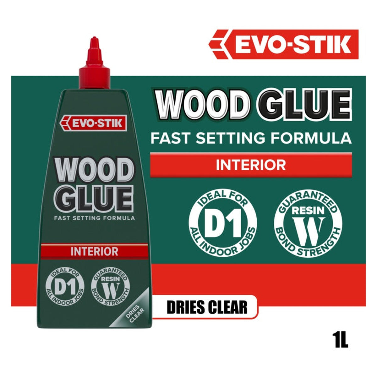 Evo-Stik Resin W interior wood adhesive 1L, view 3