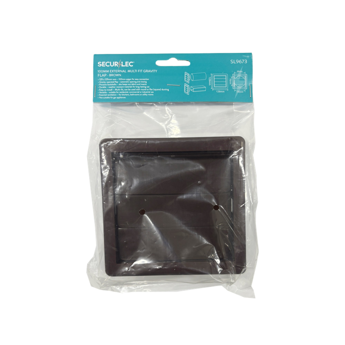 External Multi Fit Gravity Flap Brown - 100mm