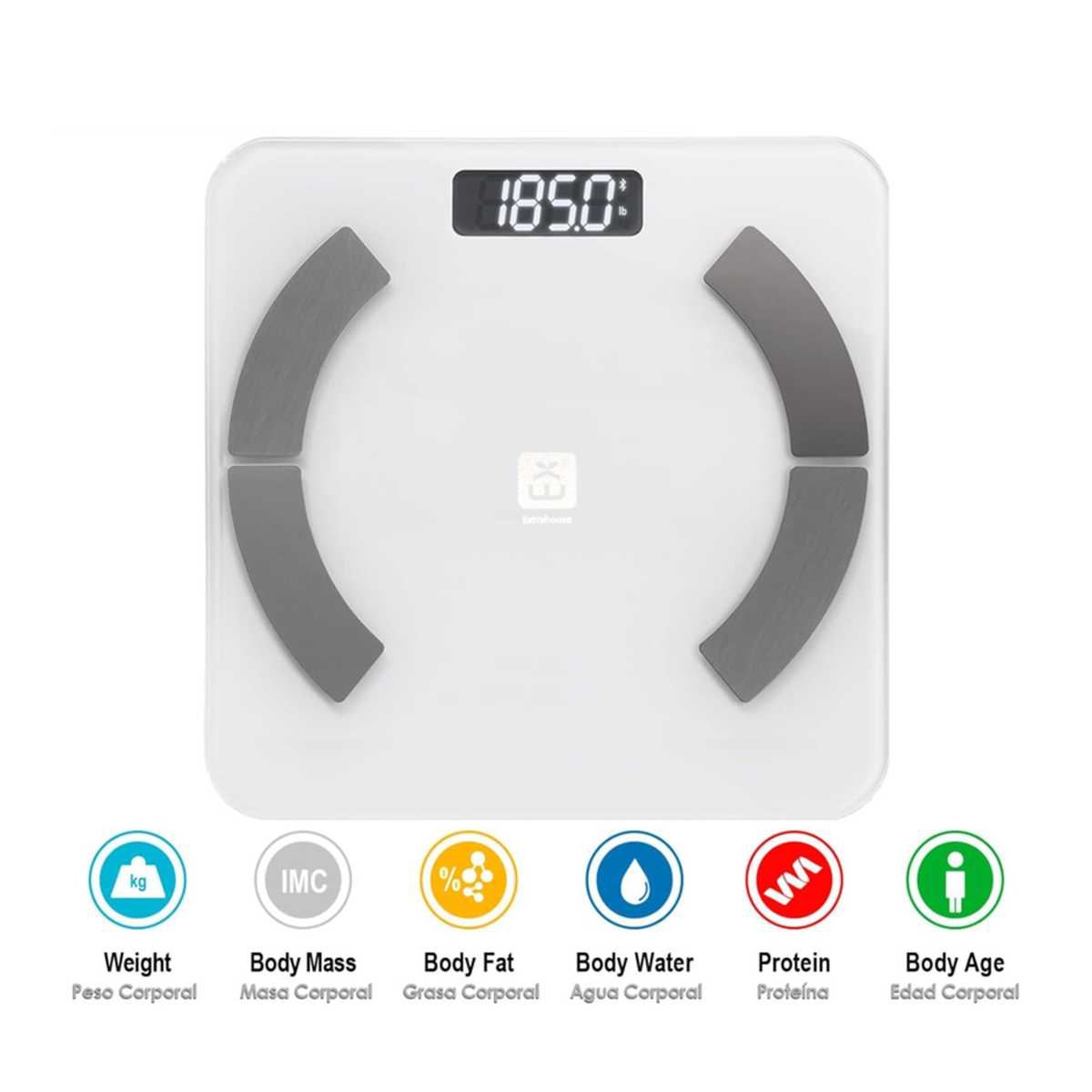 Extrastar white bluetooth smart digital bathroom scale