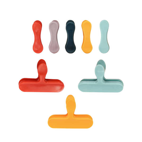 Fackelmann set of 8 multi-coloured plastic bag clips