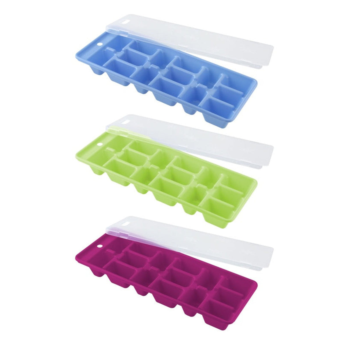Fackelmann ice cube tray with cover, makes 15 cubes