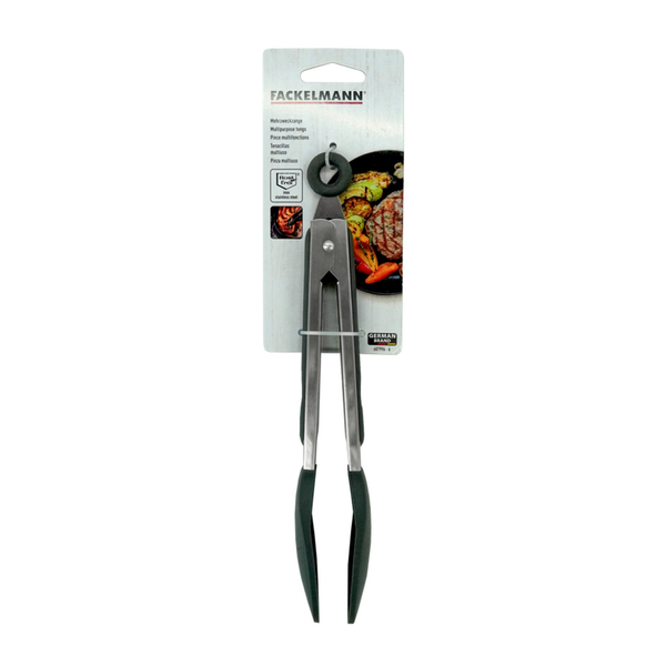 Fackelmann stainless steel tongs with silicone heads 25cm
