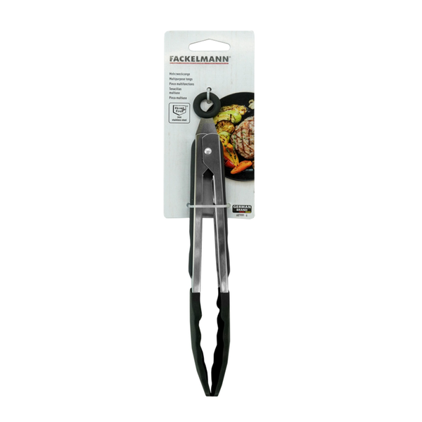 Fackelmann stainless steel tongs with silicone heads 29cm