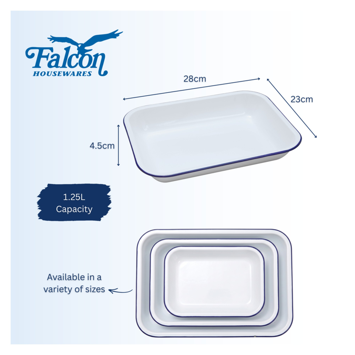 Falcon white enamel bakepan, view 5
