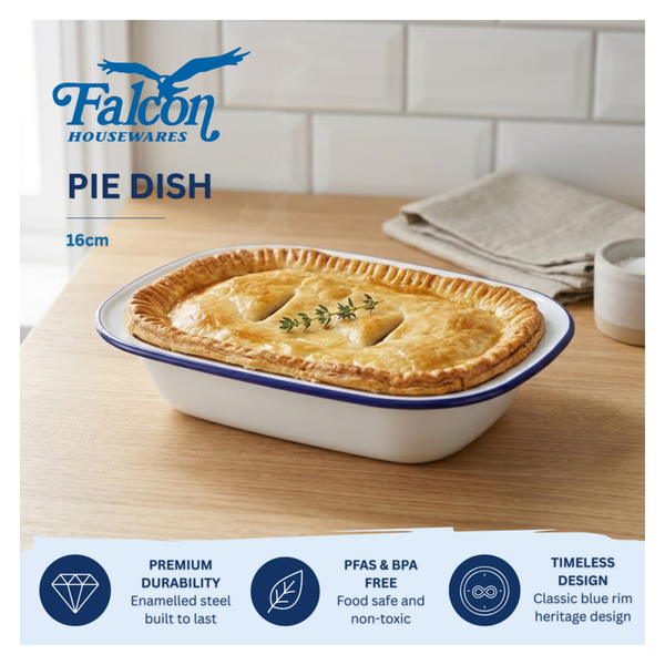 Falcon oblong enamel pie dish 16cm