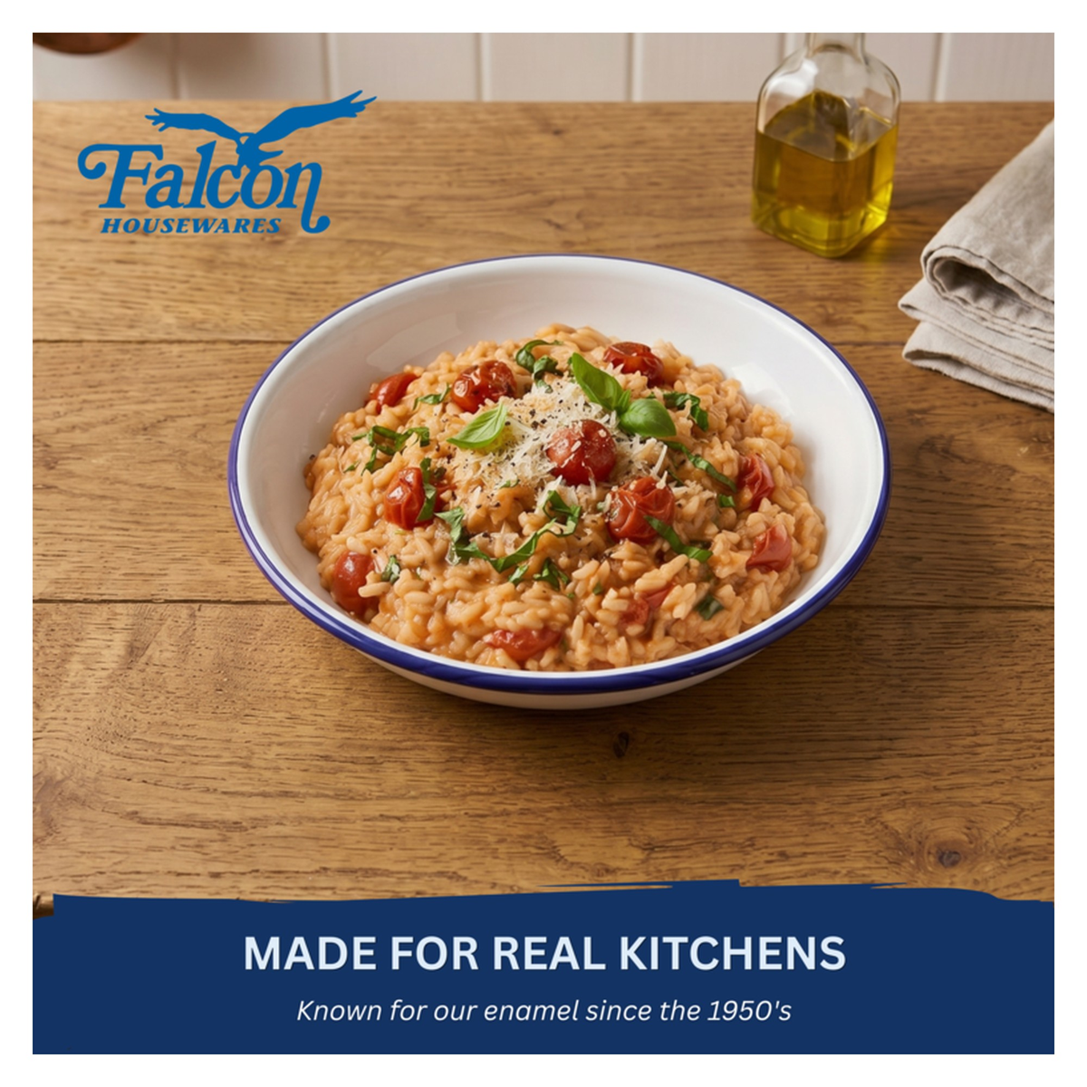 Falcon white enamel pasta and rice plate 18cm, view 4