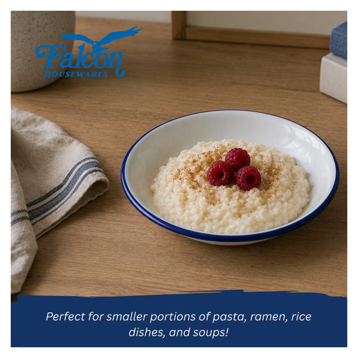 Falcon white enamel pasta and rice plate 18cm, view 7