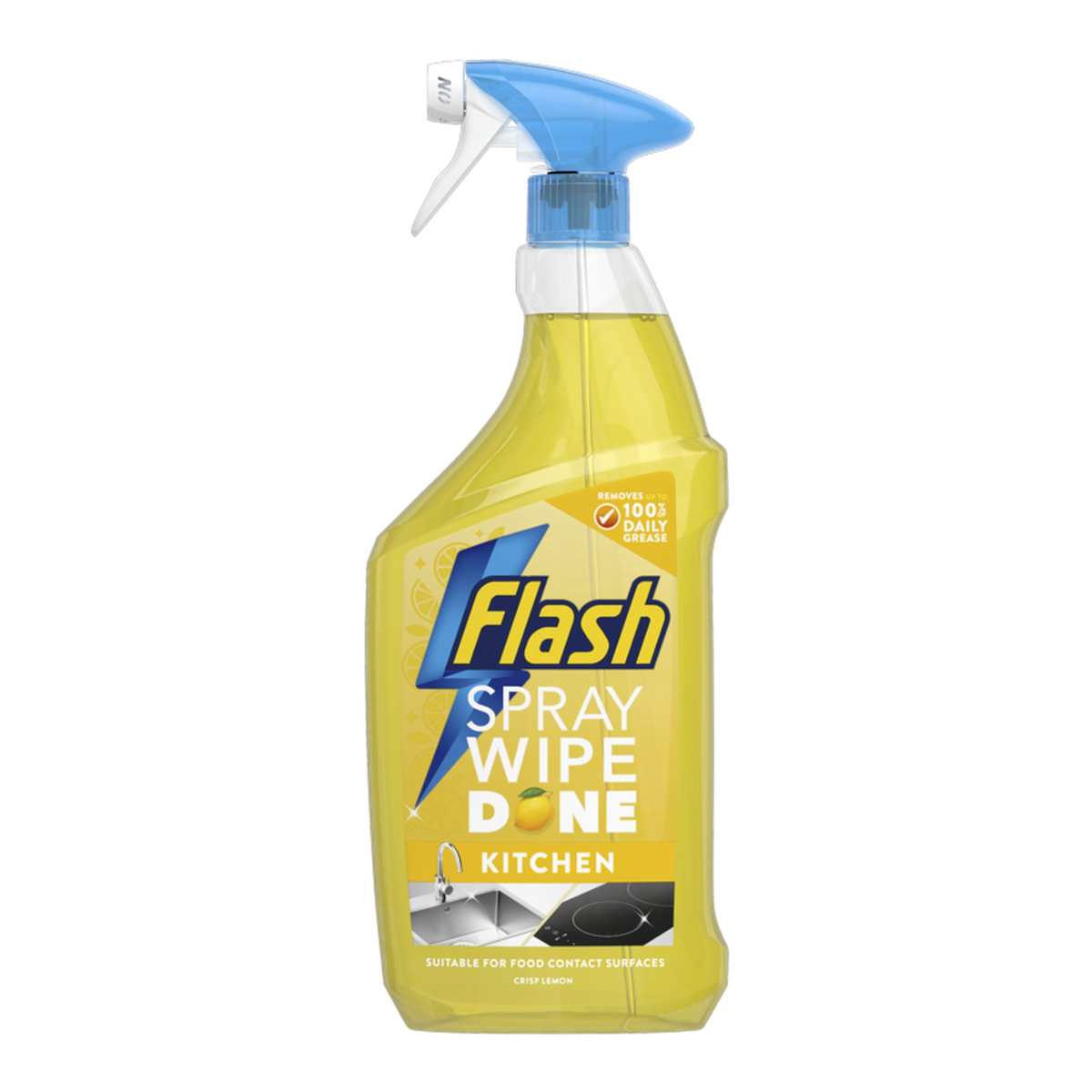 Flash Spray Wipe Done Kitchen Crisp Lemon 800ml bottle