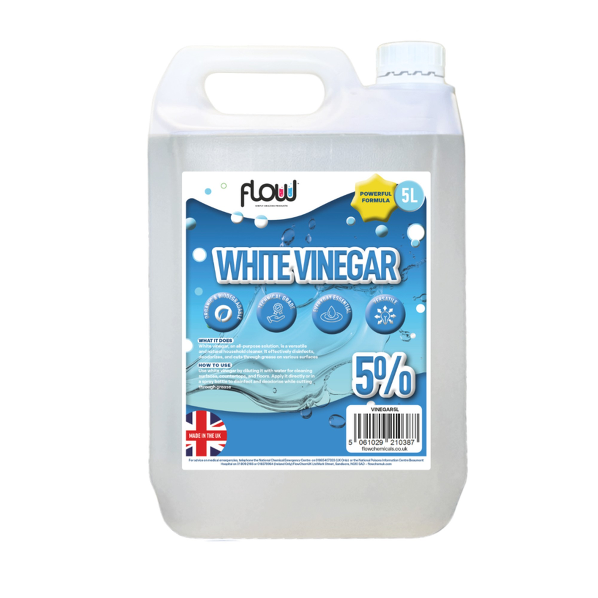 Flowchem white vinegar 5L container