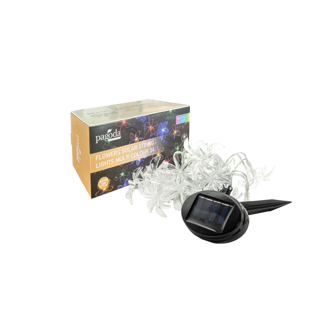 Flowers Solar String Lights Multi Coloured - 24 LEDs