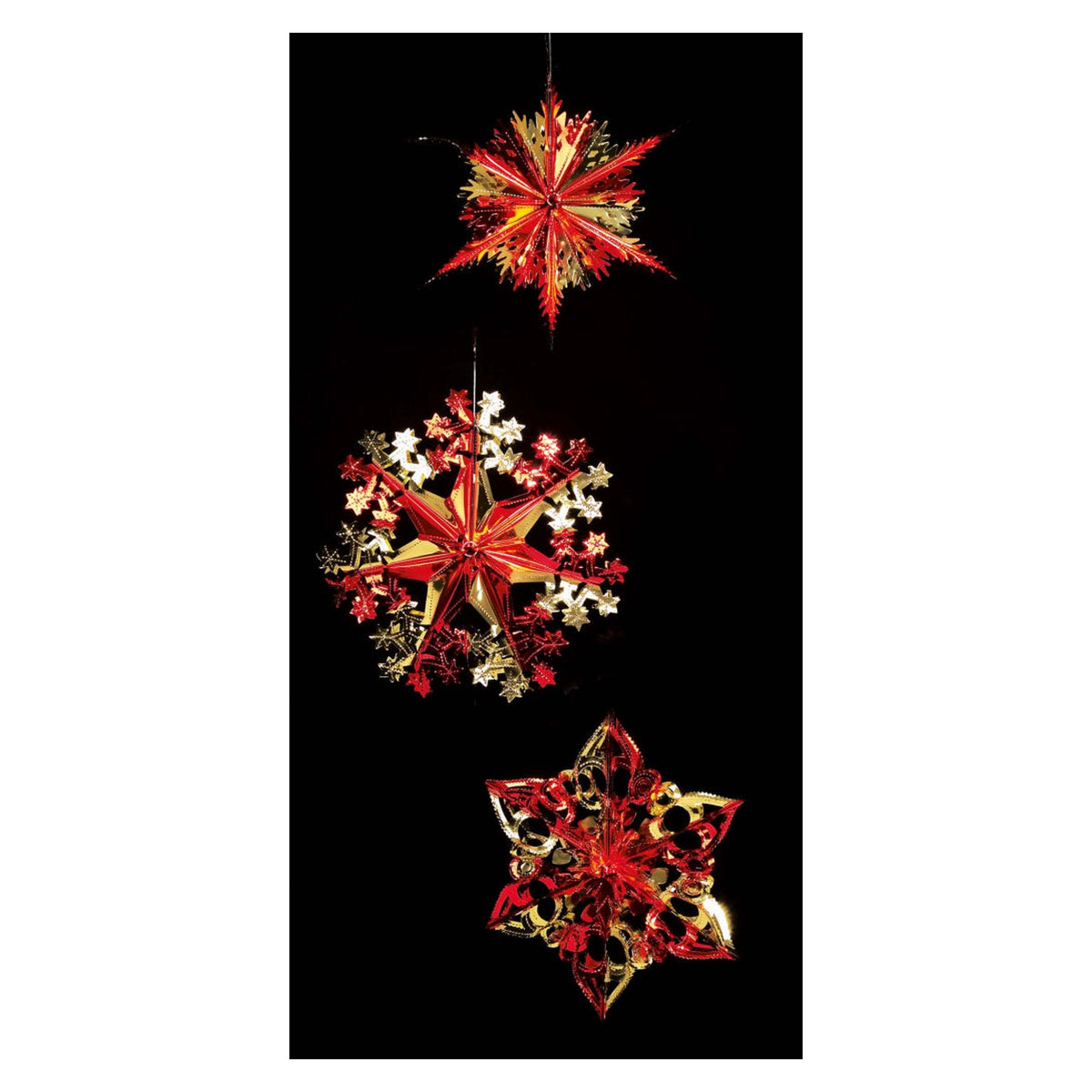 Foil Starburst 3 Assorted - 40cm Red & Gold