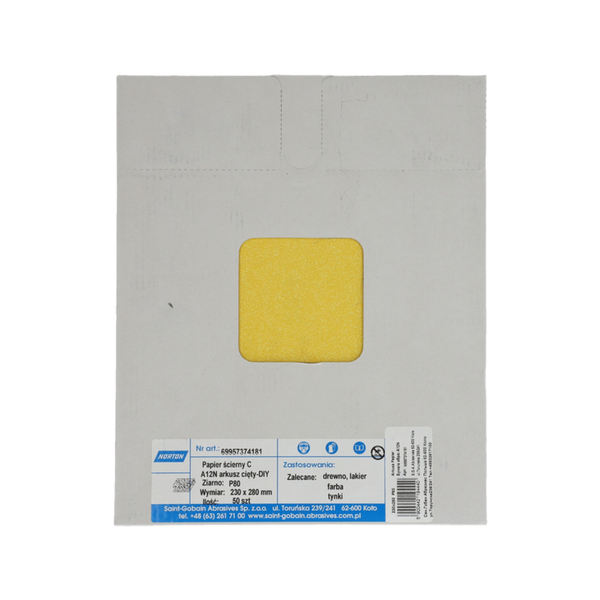 General Purpose Sandpaper Sheets P80 - 280x230mm