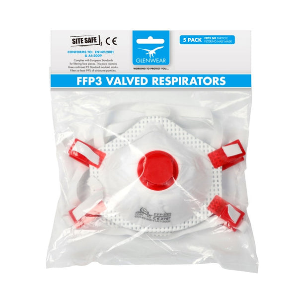 Glenwear FFP3 valved masks pack of 5