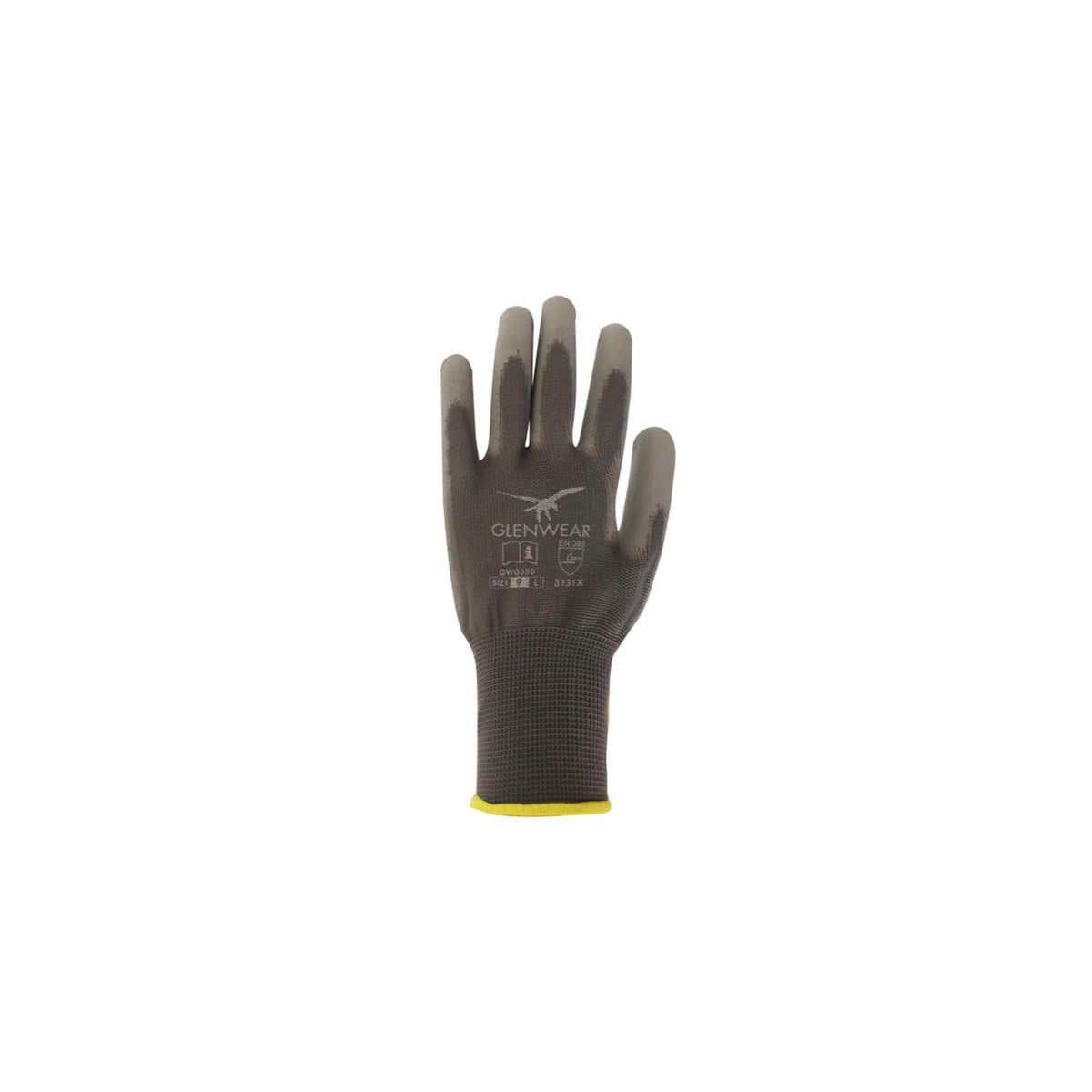 Glenwear grey PU coated gloves size large, view 2