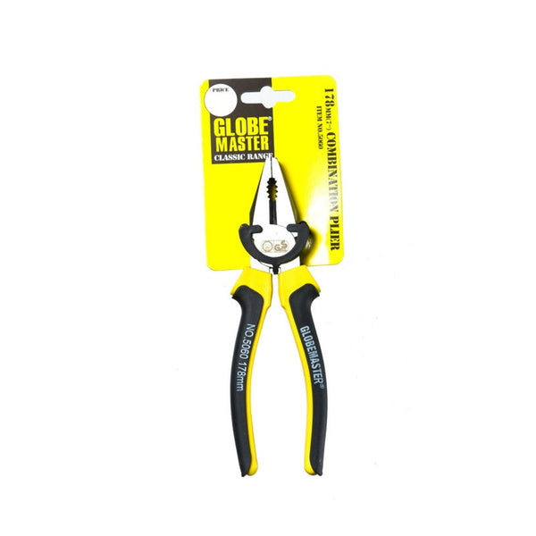 Globemaster 178mm combination plier with comfort grip handles