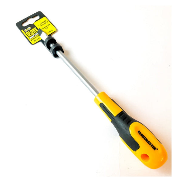 Globemaster 150 x 8mm flat point screwdriver with yellow handle