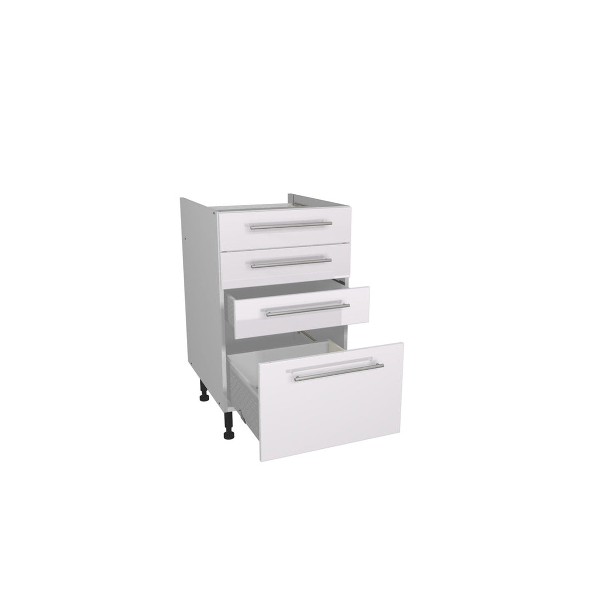 Gower Rapide+ Paris White 4 drawer unit, 500mm, view 2