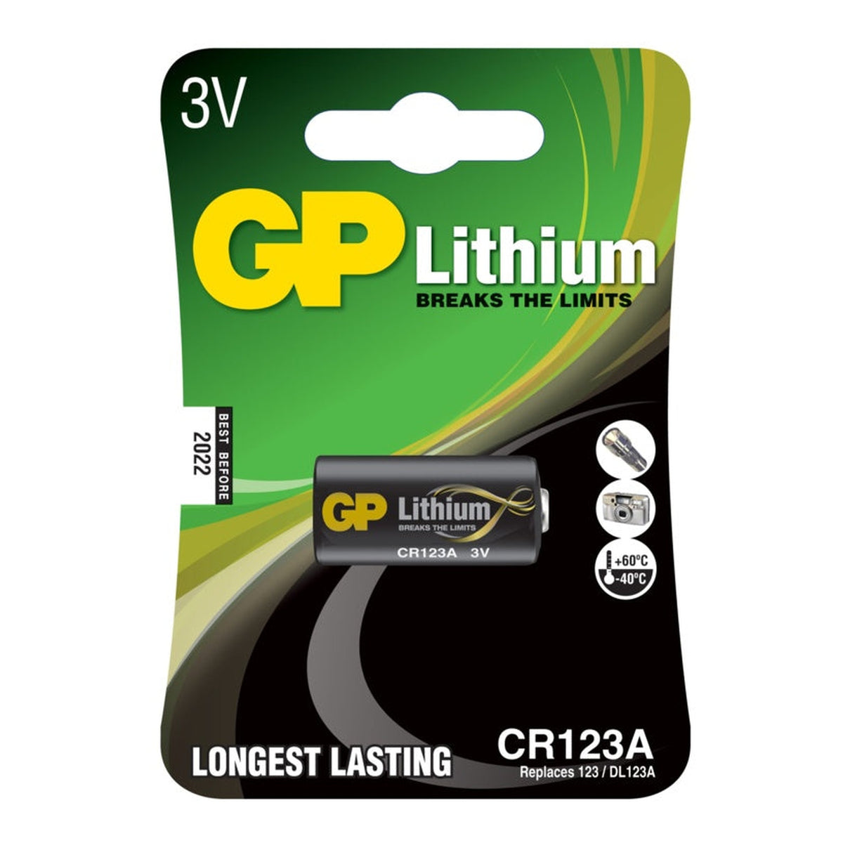 GP CR123A lithium battery