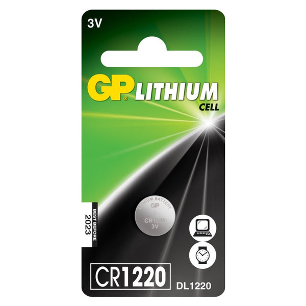 GP CR1220 lithium button cell battery