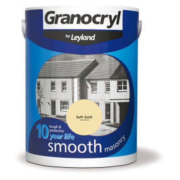 Granocryl Smooth Masonry paint 5L tin in Soft Gold