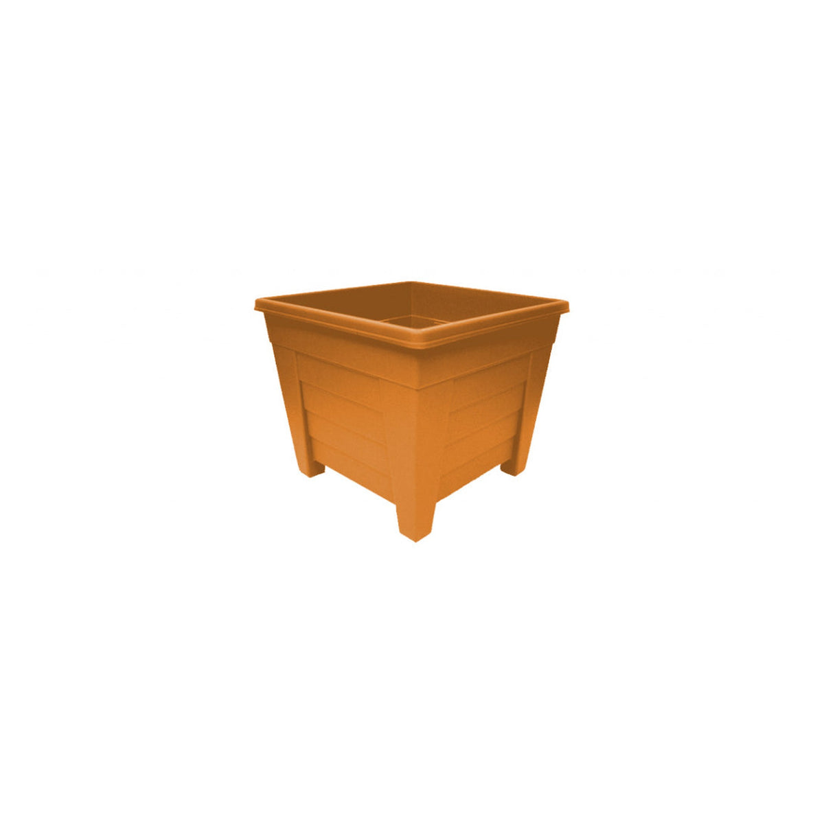 Grosvenor 27cm square terracotta coloured plastic planter