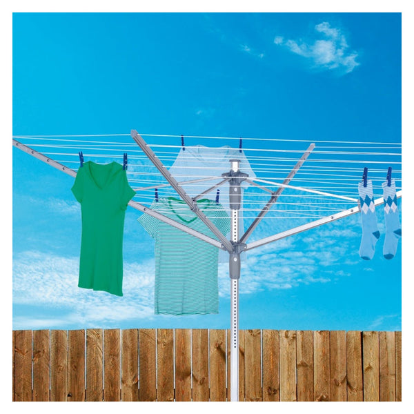 Groundsman 4 arm 60m rotary airer with cover, bag and spike