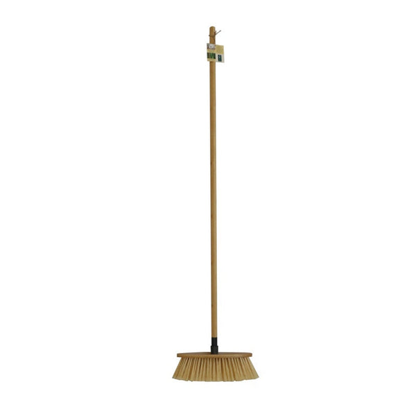 Groundsman bamboo broom with long handle