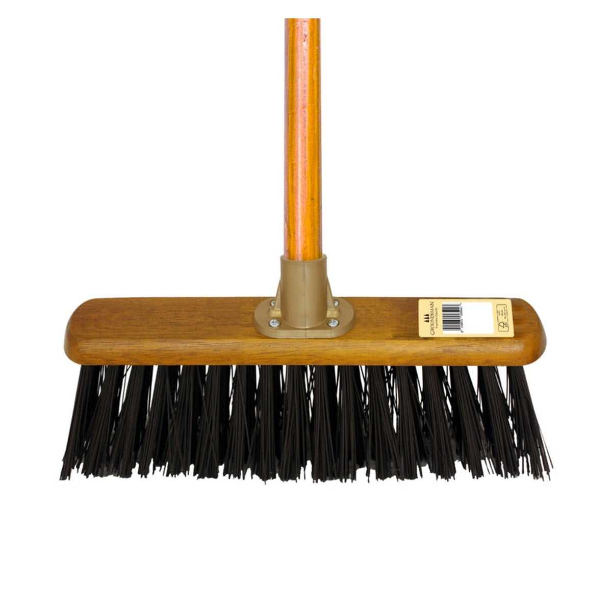 Groundsman 13 inch stiff PVC broom with wooden handle, view 2