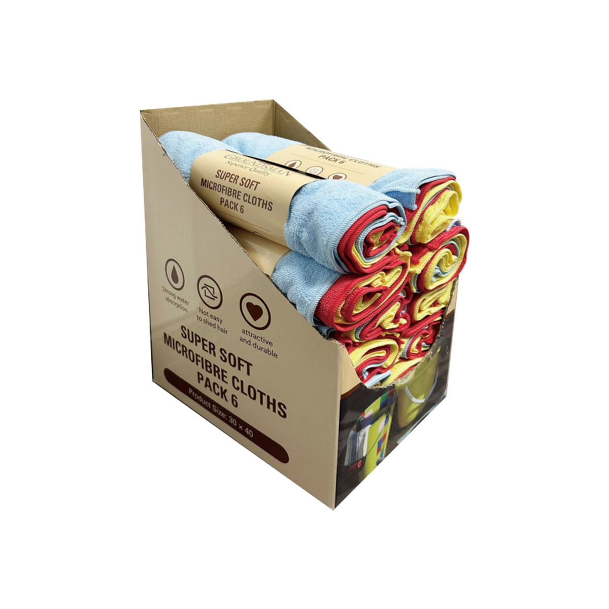Groundsman super soft microfibre cloths, pack of 6, view 2