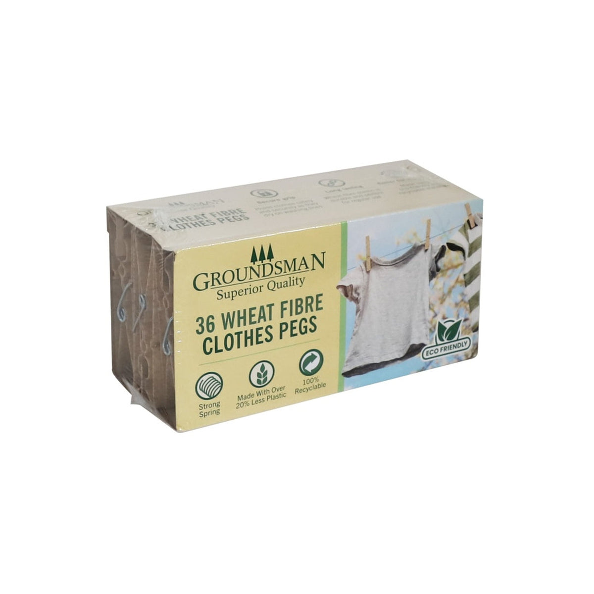 Pack of 36 Groundsman wheat fibre clothes pegs