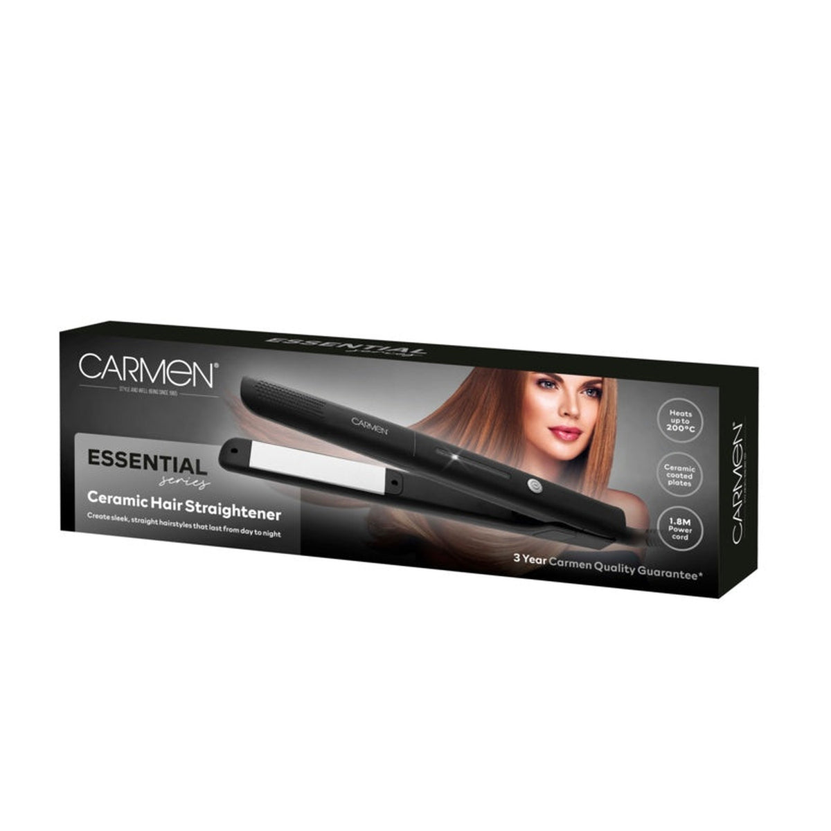 Hair Straighteners With Ceramic Plates - Black & Silver, view 2