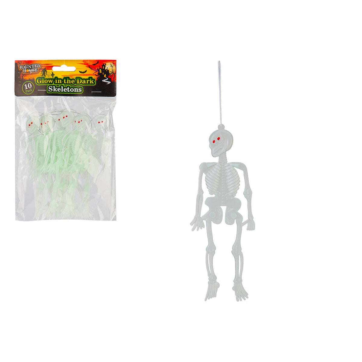 Halloween Glow In The Dark Skeletons - Pack 10