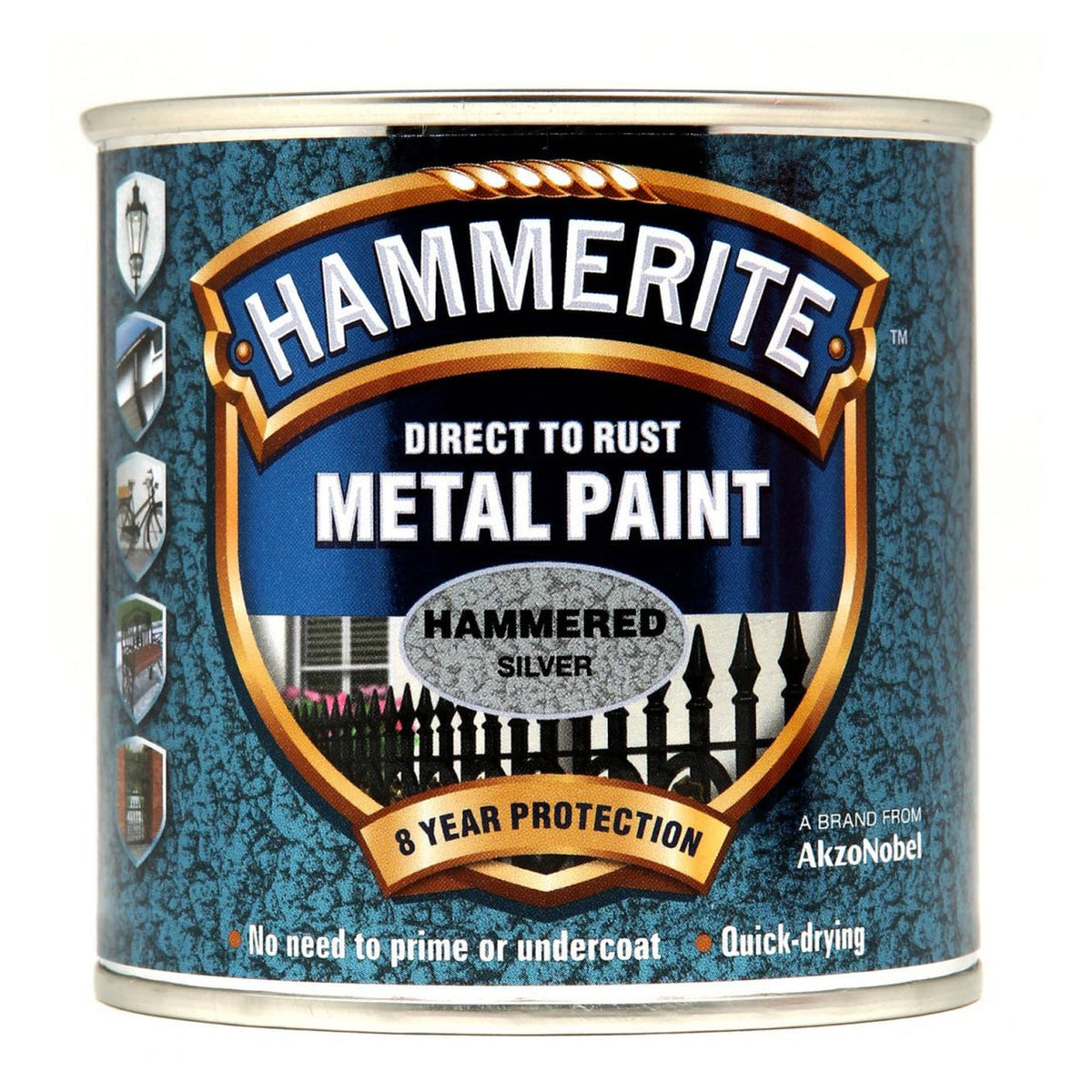 Hammerite Direct to Rust hammered silver metal paint 250ml