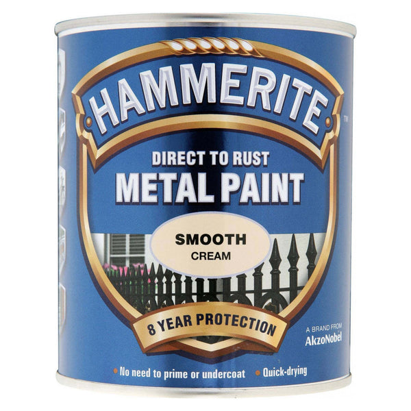 Hammerite smooth cream direct to rust metal paint 750ml