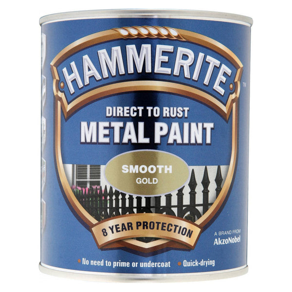 Hammerite smooth metal paint gold 750ml
