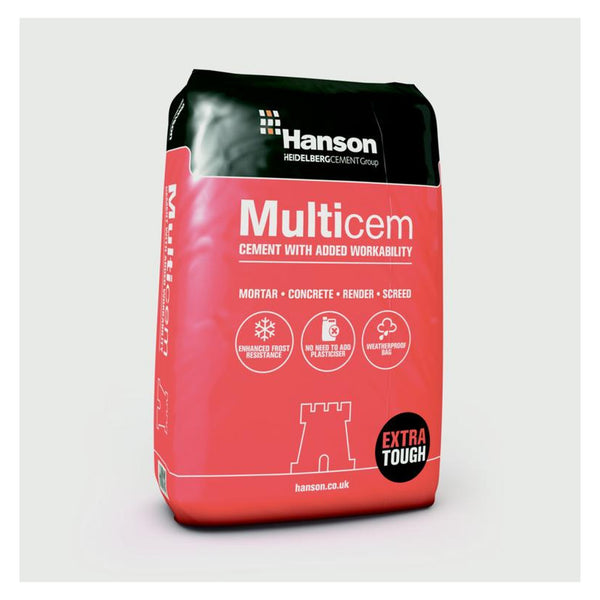 Hanson Multicem cement 25kg weatherproof plastic bag